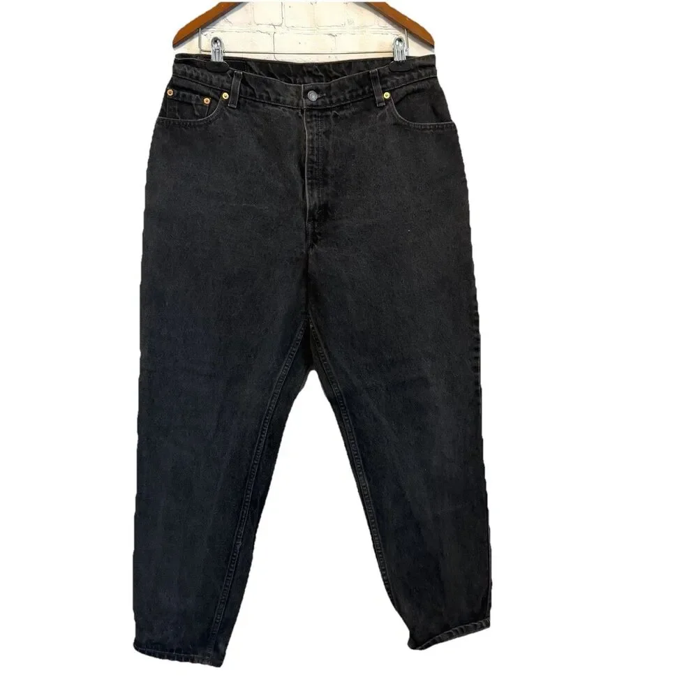 Vintage 90s Levi’s 550 Black Relaxed Taper Jeans 34x29 (Tag 18) Baggy Skater Fit